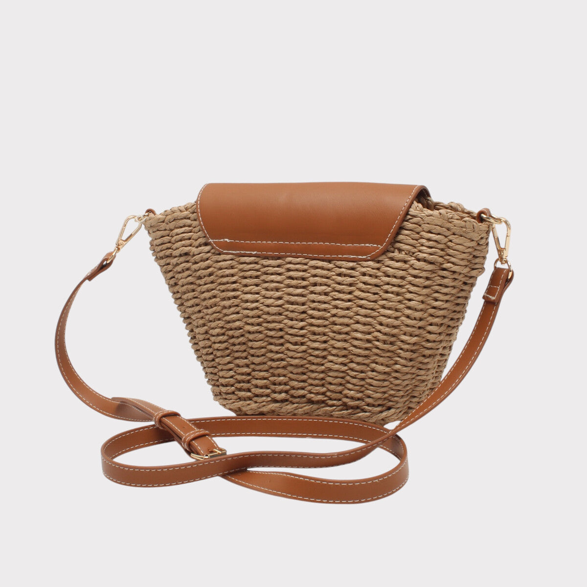 Sac bandoulière Bestini Paris – modèle tressé camel